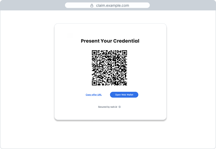 Desktop credential presentation screen